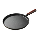Maxbell Frying Pan Professional Cast Iron Skillet for Barbecue Steak Restaurant Dark Brown Handle