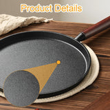 Maxbell Frying Pan Professional Cast Iron Skillet for Barbecue Steak Restaurant Dark Brown Handle