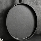 Maxbell Frying Pan Professional Cast Iron Skillet for Barbecue Steak Restaurant Dark Brown Handle