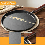 Maxbell Frying Pan Professional Cast Iron Skillet for Barbecue Steak Restaurant Dark Brown Handle