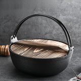 Maxbell Sukiyaki Nabe Pot Cookware Heavy Duty Soup Pot for Outdoor Restaurants Stews with lid