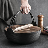 Maxbell Sukiyaki Nabe Pot Cookware Heavy Duty Soup Pot for Outdoor Restaurants Stews with lid