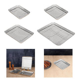 Maxbell Baking Sheet with Rack Baking Pan for Family Gatherings Barbecue Restaurants 23.5cmx17.5cmx2.5cm