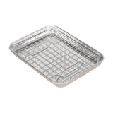 Maxbell Baking Sheet with Rack Baking Pan for Family Gatherings Barbecue Restaurants 23.5cmx17.5cmx2.5cm