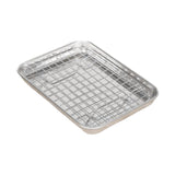 Maxbell Baking Sheet with Rack Baking Pan for Family Gatherings Barbecue Restaurants 23.5cmx17.5cmx2.5cm