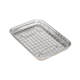 Maxbell Baking Sheet with Rack Baking Pan for Family Gatherings Barbecue Restaurants 23.5cmx17.5cmx2.5cm
