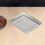 Maxbell Baking Sheet with Rack Baking Pan for Family Gatherings Barbecue Restaurants 26.5cmx20.5cmx2.5cm