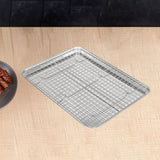 Maxbell Baking Sheet with Rack Baking Pan for Family Gatherings Barbecue Restaurants 40.5cmx30.5cmx2.5cm
