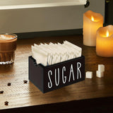 Maxbell Sugar Packet Holder Rustic Organizer 20 Packets for Kitchen Restaurant Table Black