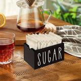 Maxbell Sugar Packet Holder Rustic Organizer 20 Packets for Kitchen Restaurant Table Black