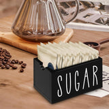 Maxbell Sugar Packet Holder Rustic Organizer 20 Packets for Kitchen Restaurant Table Black