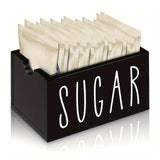 Maxbell Sugar Packet Holder Rustic Organizer 20 Packets for Kitchen Restaurant Table Black