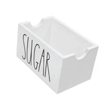 Maxbell Sugar Packet Holder Rustic Organizer 20 Packets for Kitchen Restaurant Table White