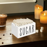 Maxbell Sugar Packet Holder Rustic Organizer 20 Packets for Kitchen Restaurant Table White