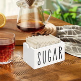Maxbell Sugar Packet Holder Rustic Organizer 20 Packets for Kitchen Restaurant Table White
