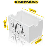 Maxbell Sugar Packet Holder Rustic Organizer 20 Packets for Kitchen Restaurant Table White