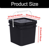 Maxbell Square Bucket with Handle and Lid Food Storage Pail for Dry Food Paint Water 16L