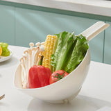 Maxbell Rice Washer Cleaning Kitchen Colander Bowl for Grain Barley Spinach White
