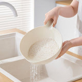 Maxbell Rice Washer Cleaning Kitchen Colander Bowl for Grain Barley Spinach White