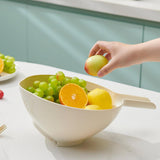 Maxbell Rice Washer Cleaning Kitchen Colander Bowl for Grain Barley Spinach White