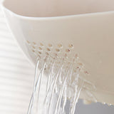 Maxbell Rice Washer Cleaning Kitchen Colander Bowl for Grain Barley Spinach White