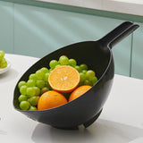 Maxbell Rice Washer Cleaning Kitchen Colander Bowl for Grain Barley Spinach black