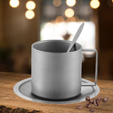 Maxbell Coffee Mug Stainless Steel Smooth 280ml Unbreakable with Handgrip Coffee Cup