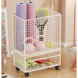 Maxbell Yoga Mat Storage Rack with Wheels for Indoor Outdoor Sports Resistance Bands White