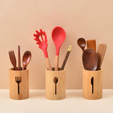 Maxbell Bamboo Silverware Organizer Rustic Silverware Holder for Table Party Kitchen knife