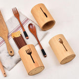Maxbell Bamboo Silverware Organizer Rustic Silverware Holder for Table Party Kitchen knife