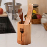 Maxbell Bamboo Silverware Organizer Rustic Silverware Holder for Table Party Kitchen fork