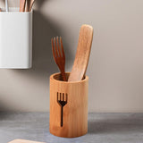 Maxbell Bamboo Silverware Organizer Rustic Silverware Holder for Table Party Kitchen fork