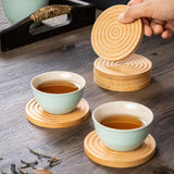 Maxbell Wood Coaster Round Kitchen Decoration Non Slip Home Decor Table Mat 1 Piece