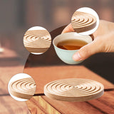 Maxbell Wood Coaster Round Kitchen Decoration Non Slip Home Decor Table Mat 1 Piece