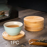 Maxbell Wood Coaster Round Kitchen Decoration Non Slip Home Decor Table Mat 1 Piece