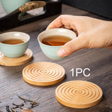 Maxbell Wood Coaster Round Kitchen Decoration Non Slip Home Decor Table Mat 1 Piece