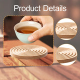 Maxbell Wood Coaster Round Kitchen Decoration Non Slip Home Decor Table Mat 6 Piece