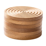 Maxbell Wood Coaster Round Kitchen Decoration Non Slip Home Decor Table Mat 6 Piece