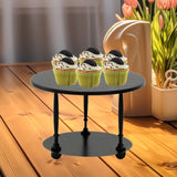 Maxbell Cake Stand 2 Tier Iron Serving Tray for Birthdays Anniversaries Baby Showers black
