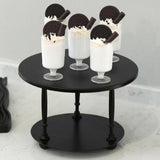 Maxbell Cake Stand 2 Tier Iron Serving Tray for Birthdays Anniversaries Baby Showers black