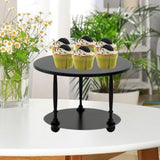 Maxbell Cake Stand 2 Tier Iron Serving Tray for Birthdays Anniversaries Baby Showers black