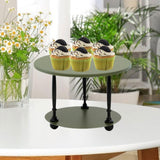 Maxbell Cake Stand 2 Tier Iron Serving Tray for Birthdays Anniversaries Baby Showers green