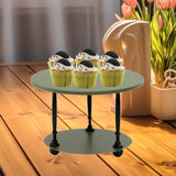 Maxbell Cake Stand 2 Tier Iron Serving Tray for Birthdays Anniversaries Baby Showers green