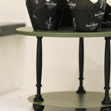 Maxbell Cake Stand 2 Tier Iron Serving Tray for Birthdays Anniversaries Baby Showers green