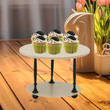 Maxbell Cake Stand 2 Tier Iron Serving Tray for Birthdays Anniversaries Baby Showers Khaki