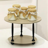 Maxbell Cake Stand 2 Tier Iron Serving Tray for Birthdays Anniversaries Baby Showers Khaki