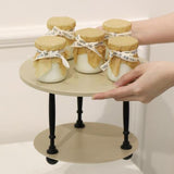 Maxbell Cake Stand 2 Tier Iron Serving Tray for Birthdays Anniversaries Baby Showers Khaki