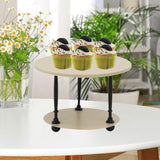 Maxbell Cake Stand 2 Tier Iron Serving Tray for Birthdays Anniversaries Baby Showers Khaki