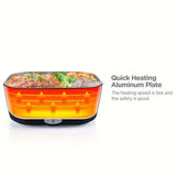 Maxbell Electric Lunch Box Convenient Food Heater Food Warmer for Outdoor Car Office Black White