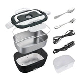 Maxbell Electric Lunch Box Convenient Food Heater Food Warmer for Outdoor Car Office Black White